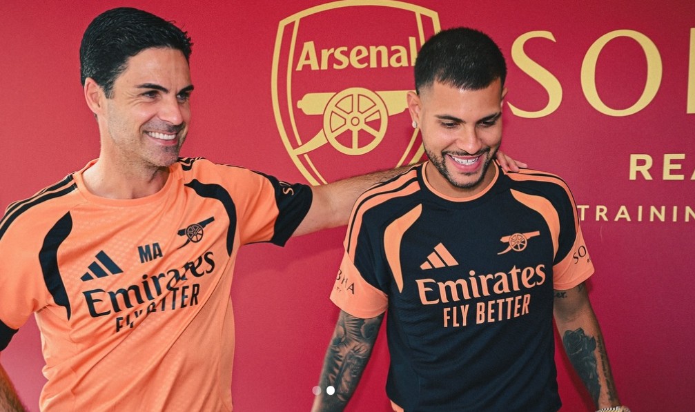 Mikel Arteta og Brunos Guimarães